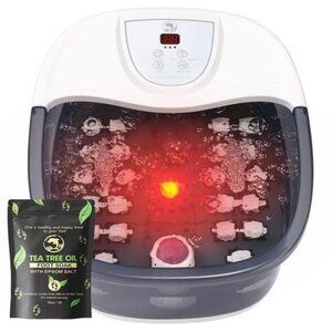 Foot Spa Bath Massager with Heat [2025 Upgraded], Vibration, Temperature